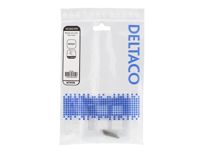 Deltaco VR-228 Keystone Wall Outlet 4-Port White