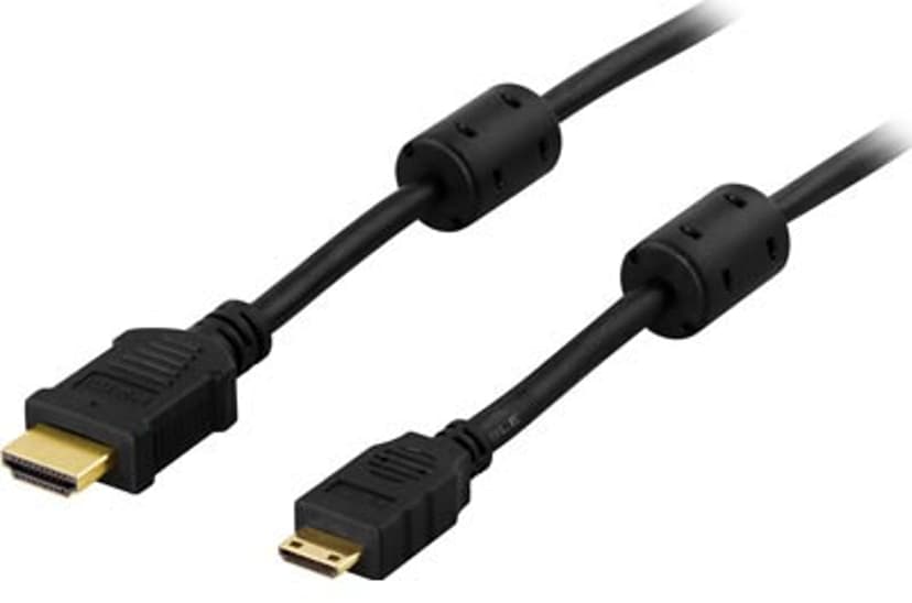 Deltaco Video/Ljud/Nätverkskabel 5m HDMI Mini Hane HDMI Hane