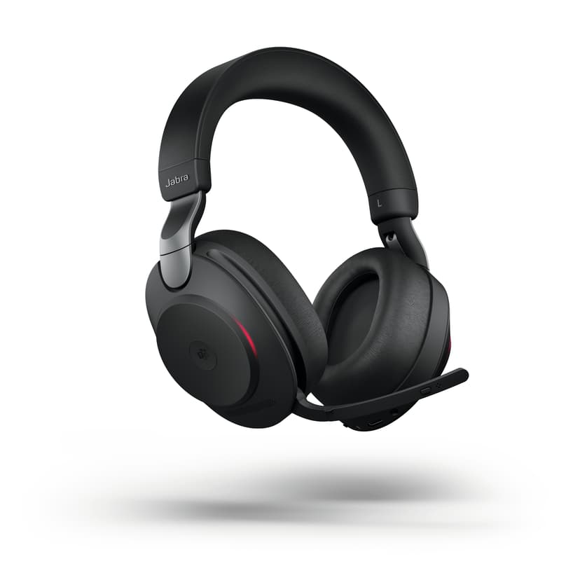 Jabra Evolve2 85 MS with Stand Hodesett USB-A via Bluetooth-adapter Optimert for MS Teams Stereo Svart