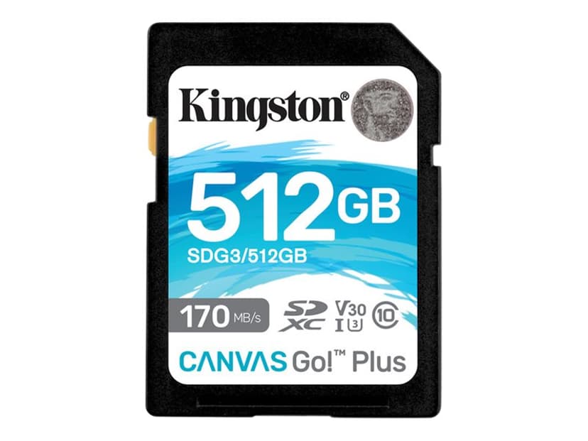 Kingston Canvas Go! Plus 512GB SDXC UHS-I -muistikortti