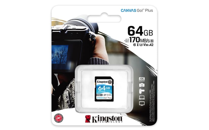 Kingston Canvas Go! Plus 64GB SDXC UHS-I -muistikortti