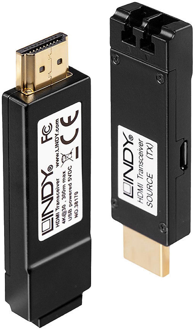 Lindy HDMI Extend Transceiver 4K LWL 300m Duplex LC Multi 50