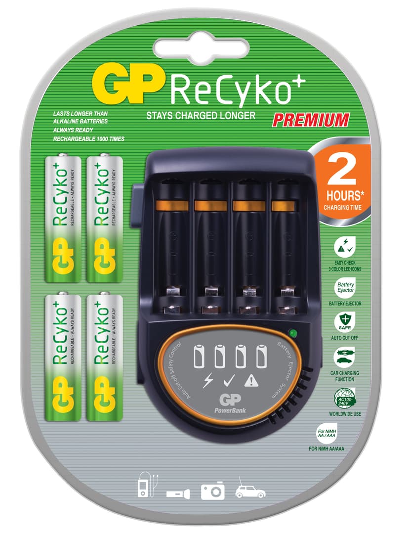 GP Recyko H500 + 4 pcs AA/LR6 - 2000 mAh