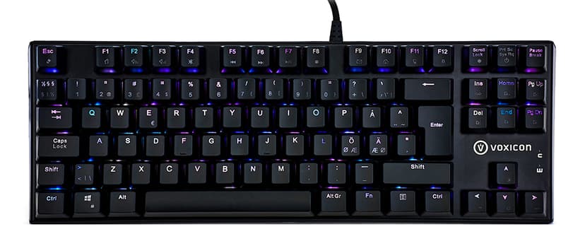 Voxicon Gaming Keyboard Gr8-10 RGB Langallinen, USB Pohjoismaat Näppäimistö