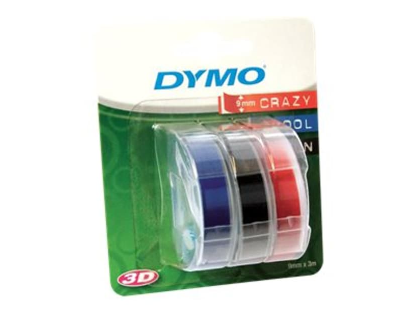 Dymo Merkintäteippi 9mm x 3m Mixed (Musta, Sininen, Punainen) 3kpl