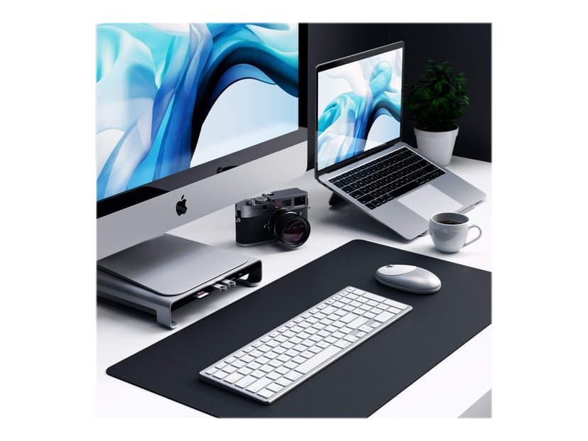 Satechi Skjermstativ Med USB-C Hub/SD Leser/3.5mm Lydutgang Sølv - iMAC