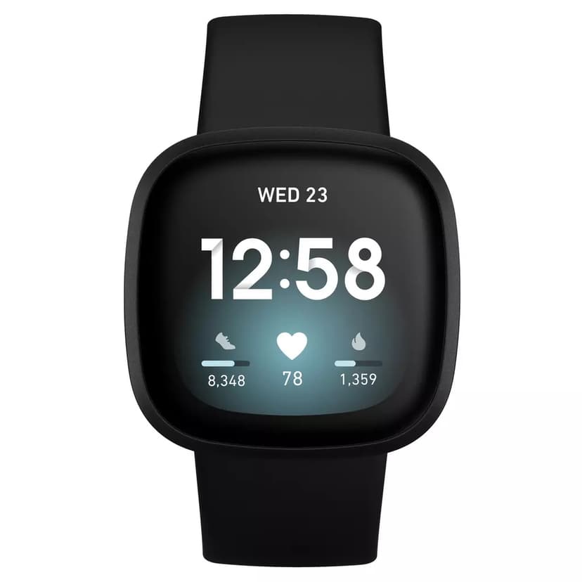 Fitbit Versa 3 Svart Aktivitetssporer, Kondi-armbåndsur