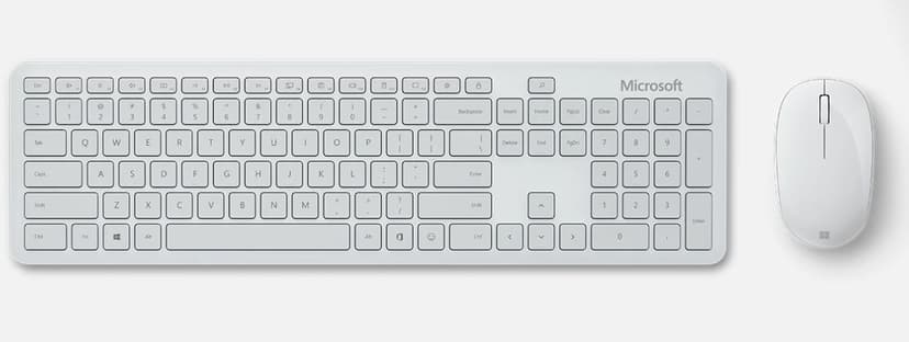 Microsoft Bluetooth Desktop Trådløs Nordisk Tastatur- og mussett Hvit Tastatur- og mussett