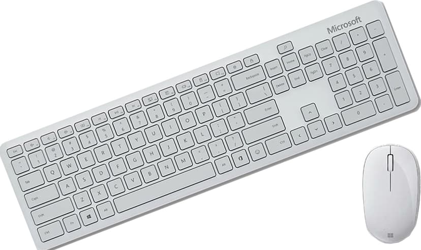 Microsoft Bluetooth Desktop Trådløs Nordisk Tastatur- og mussett Hvit Tastatur- og mussett