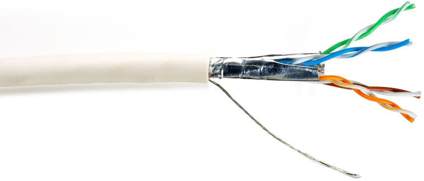 Direktronik Ohut verkkokaapeli CAT 6 Laminoitu suojaamaton parikierre (F/UTP) Valkoinen 100m