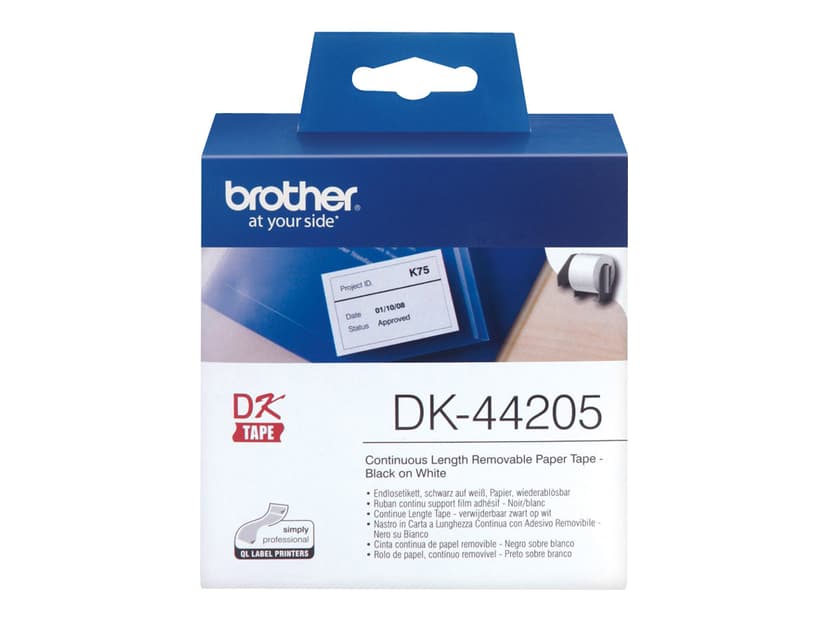 Brother Etiketter 62mm x 30.48m Avtagbar Vit