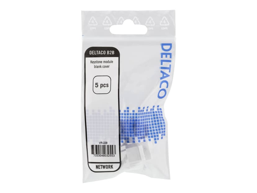 Deltaco Keystone Blind Plug White 5-Pack