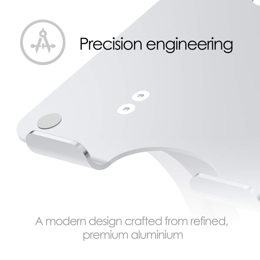 Desire2 Bærbart PC-stativ Dual Pivot, justerbart, aluminium, sølv