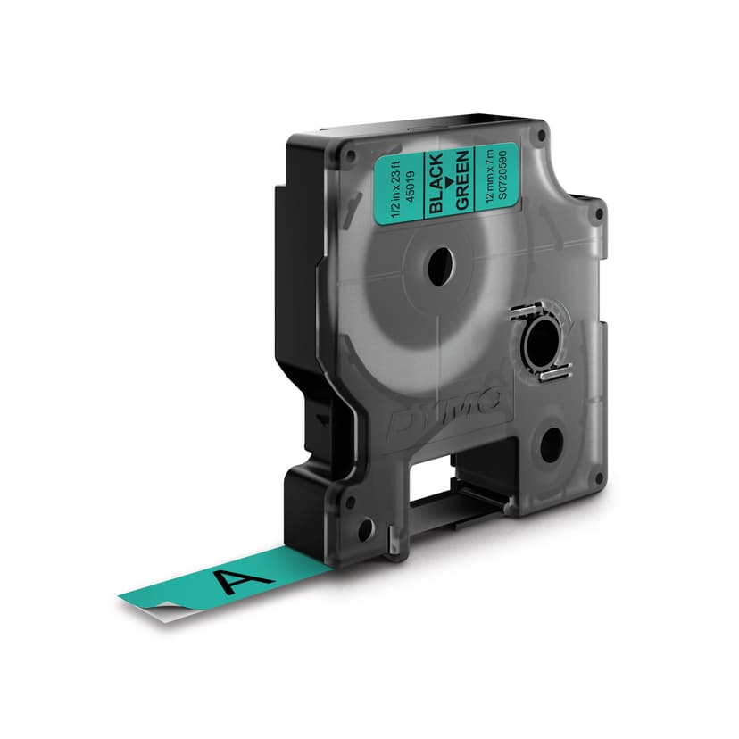 Dymo Tape D1 12mm Sort/Grøn