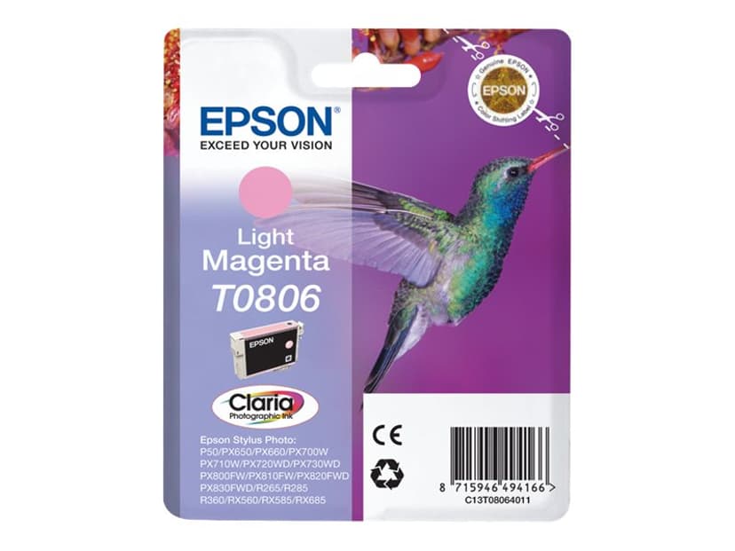 Epson Muste Kevyt Magenta T0806 R265/360/RX560