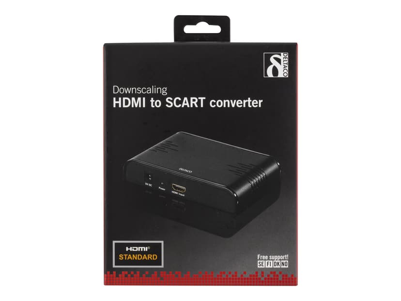 Deltaco ADAPTER HDMI 19-PIN - SCART HO HO M. AUDIO Musta