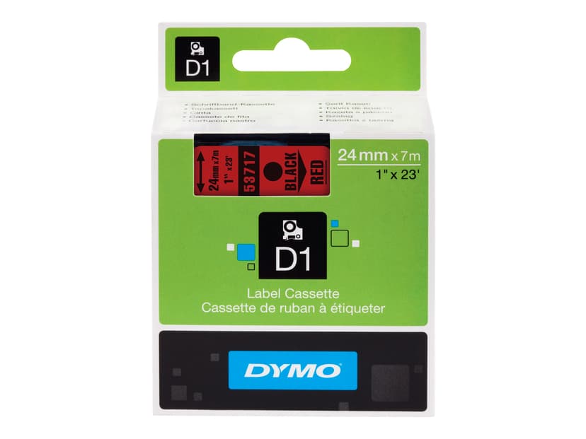 Dymo Tape D1 24mm Musta/Punainen