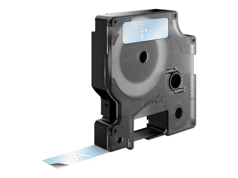 Dymo Tape D1 12mm Hvid/Transparent