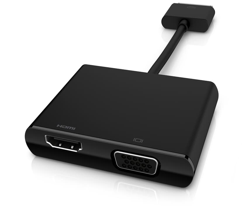 HP ElitePad HDMI/VGA Adapter 1529.1000000000001m 15 pin HD D-Sub (HD-15), 19 nastan HDMI Tyyppi A Naaras 70-nastan telakkaliitin Uros