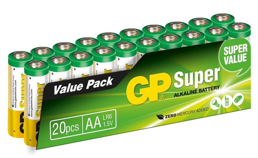 GP Batteri Super Alkaline 20st AA/LR6 - 1,5V