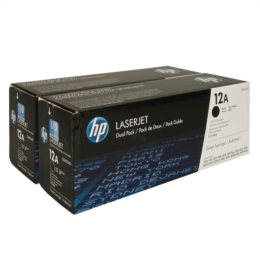 HP Värikasetti Musta 12A 2K - Q2612AD 2-Pack