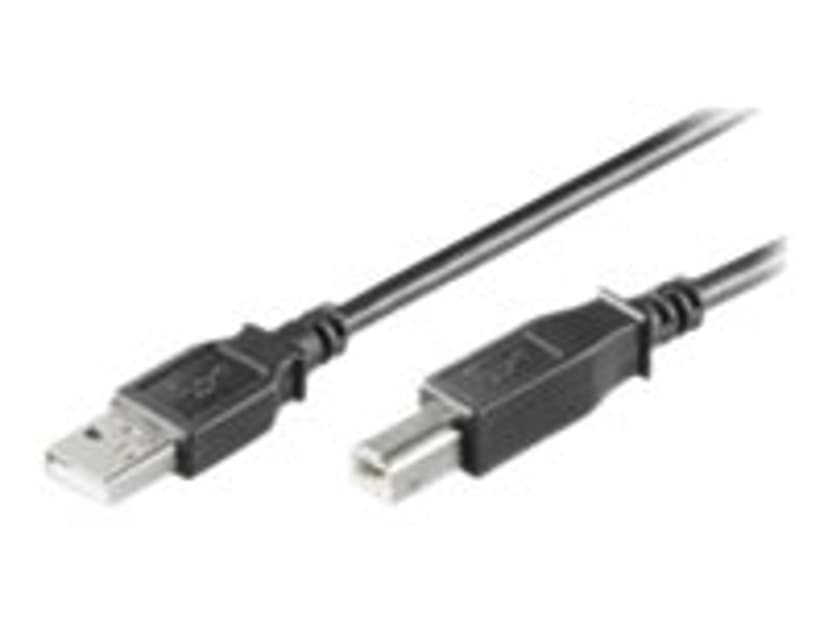 Microconnect USB 2.0 1m USB A USB B Musta