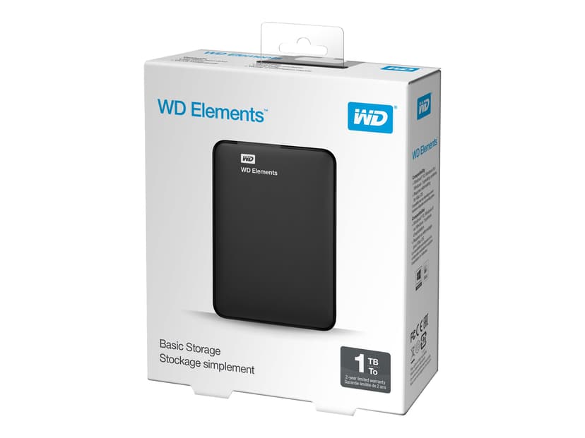 WD Elements Portable 1TB 1TB USB 3.0 Svart
