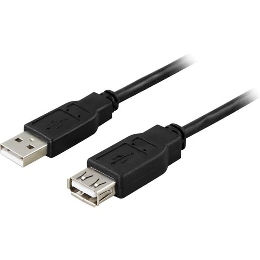 Deltaco USB-Förlängningskabel 1m 4-stifts USB typ A Hane 4-stifts USB typ A Hona