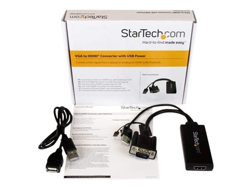 Startech Adapter USB, VGA Hane HDMI 2600m Hona 15 pin HD D-Sub (HD-15), 4-stifts USB typ B Hane HDMI Type A Hona