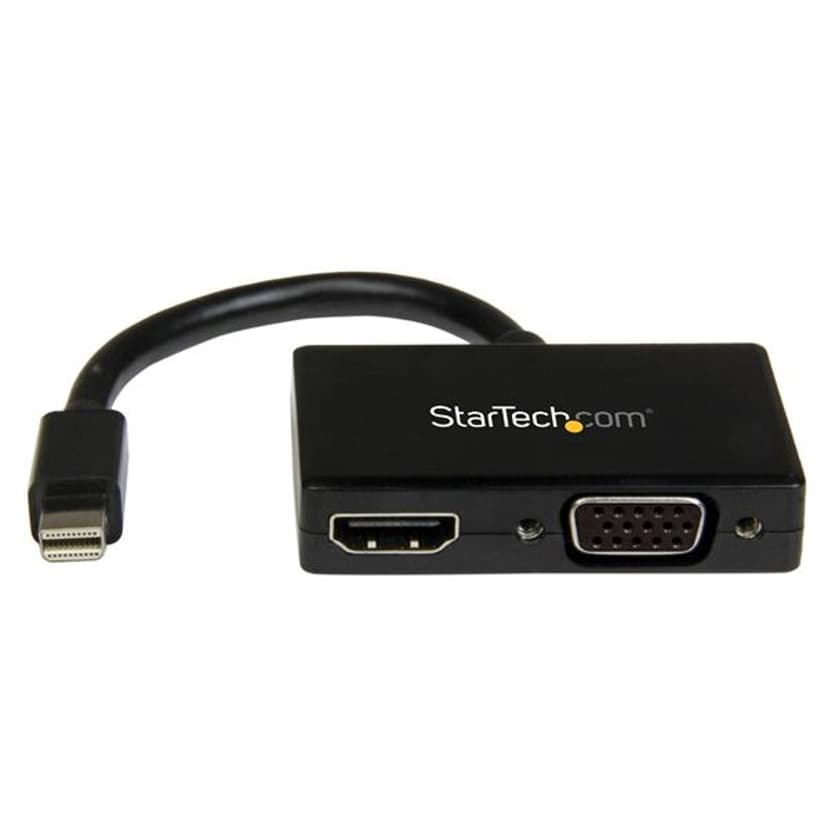 Startech Travel A/V adapter: 2-in-1 Mini DisplayPort to HDMI or VGA converter videomuunnin 0.15m Musta