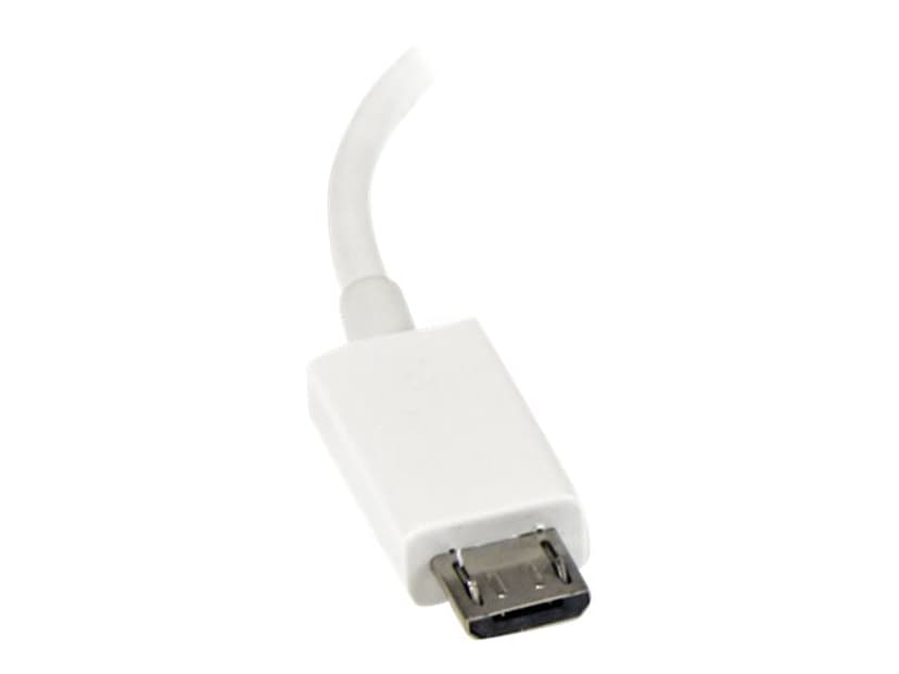 Startech 5in White Micro USB to USB OTG Host Adapter M/F 0.127m 4 nastan USB- A Naaras 5 pin Micro-USB Type B Uros