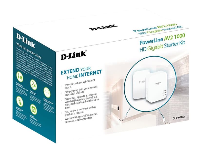 D-Link PowerLine AV2 1000 HD Gigabit Starter Kit DHP-601AV
