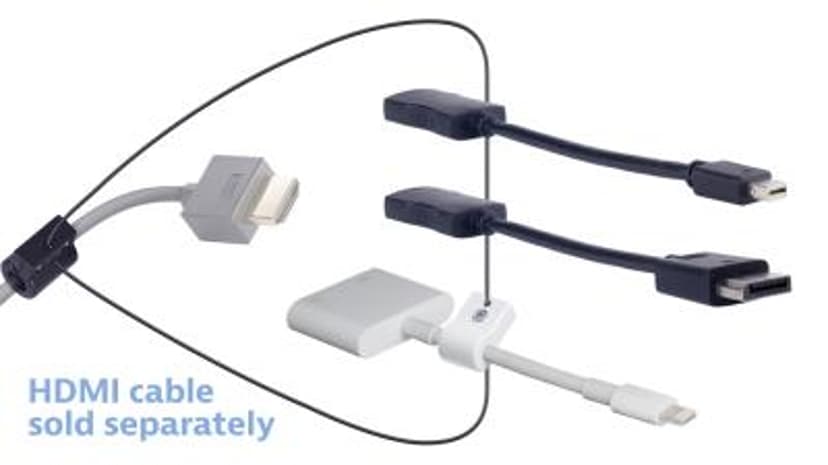 Liberty Av Solutions Adapter Apple Lightning, DisplayPort, DisplayPort Mini Hun HDMI Hun Hvid, Sort