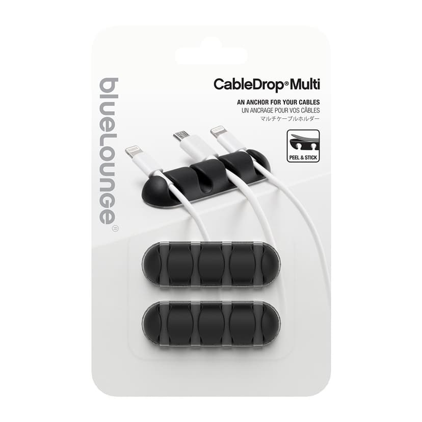 Bluelounge Cabledrop Multi Black 2-Pack