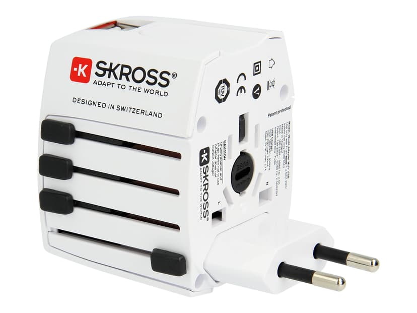 Skross World Adapter MUV USB 2,4A Valkoinen