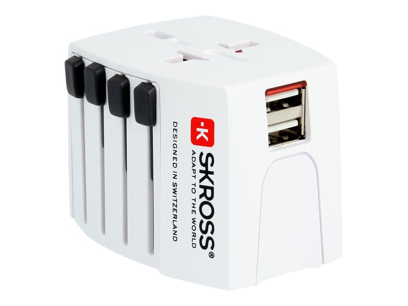 Skross World Adapter MUV USB 2,4A Valkoinen