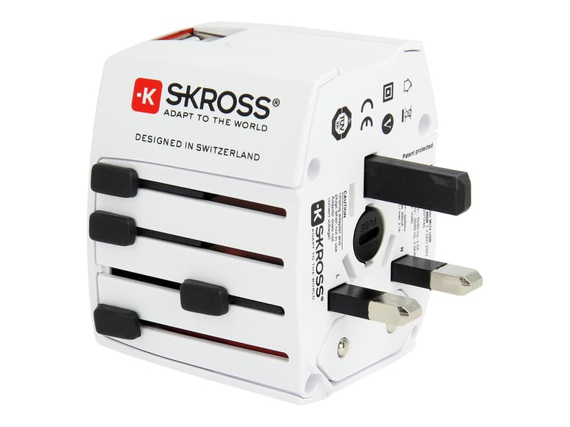 Skross World Adapter MUV USB 2,4A Vit