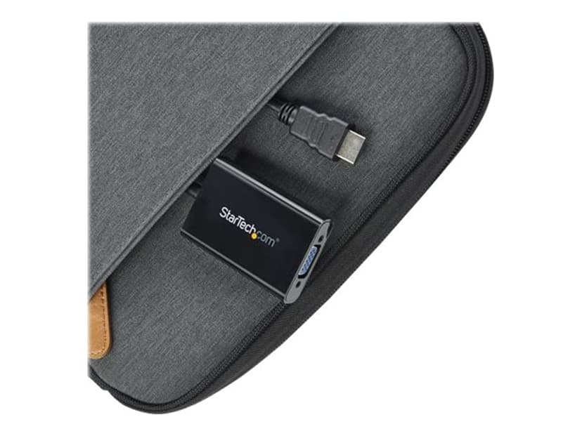 Startech HDMI to VGA Video Adapter with Audio for Laptop / Ultrabook videokonverterare 0.25m 19-stifts HDMI typ A Hane 15 pin HD D-Sub (HD-15), 5-stifts mikro-USB typ B, Minitelefon 3,5 mm Hona