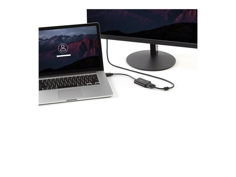 Startech HDMI to VGA Video Adapter with Audio for Laptop / Ultrabook videokonverterare 0.25m 19-stifts HDMI typ A Hane 15 pin HD D-Sub (HD-15), 5-stifts mikro-USB typ B, Minitelefon 3,5 mm Hona