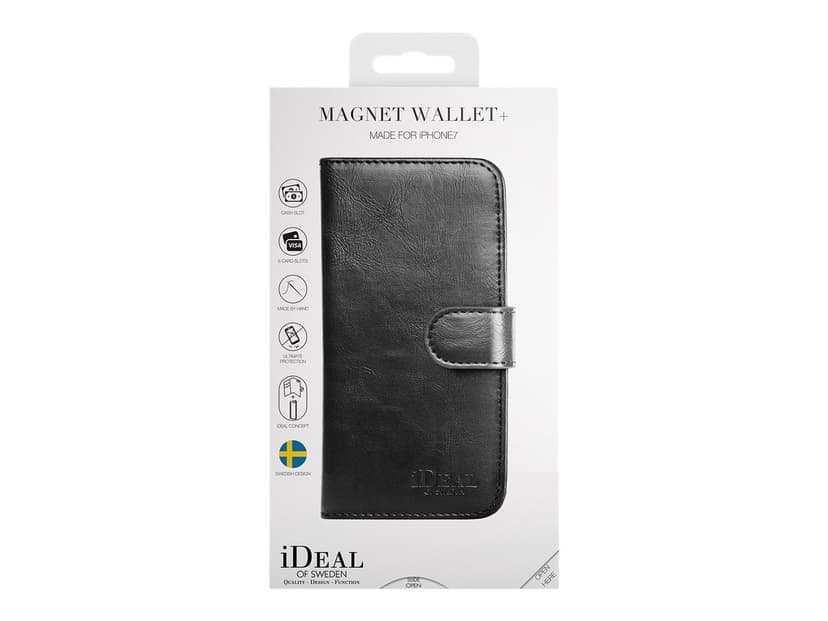 iDeal of Sweden Magnet Wallet+ Läppäkansi Matkapuhelimelle iPhone 7, iPhone 8, iPhone SE (2020), iPhone SE (2022) Musta