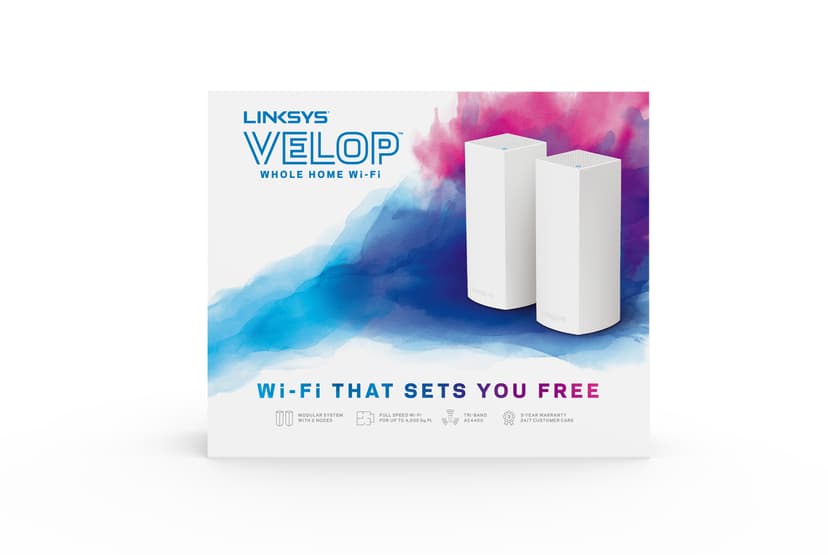 Linksys Velop AC2200 Tri-Band Intelligent Mesh WiFi 5 System 2-Pack