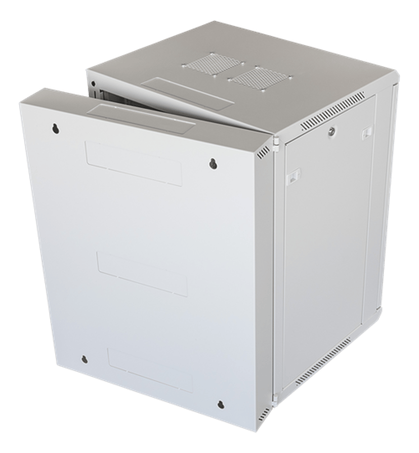 Toten 19" Väggskåp 15U 600X650 Låsbar Glasdörr Vit