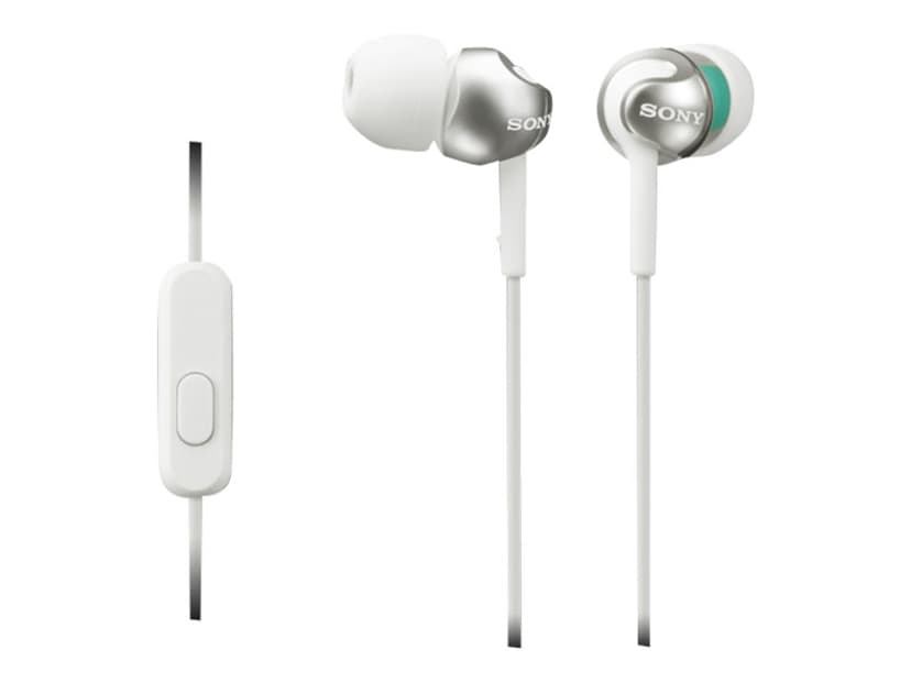 Sony MDR-EX110AP In-Ear kuulokkeet mikrofonilla Kuulokkeet 3,5 mm jakkiliitin Stereo Hopea, Valkoinen