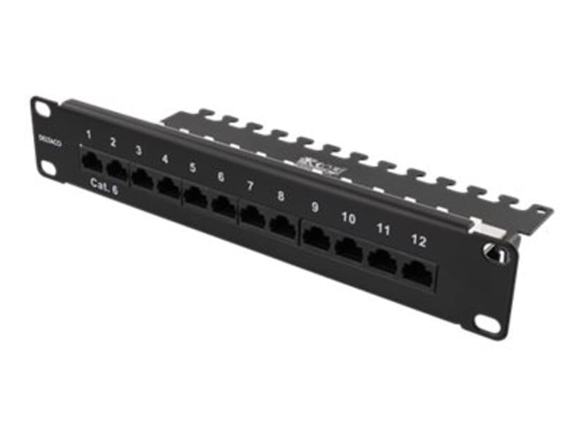 Deltaco Patchpanel 12 portar Oskärmad (UTP) CAT 6