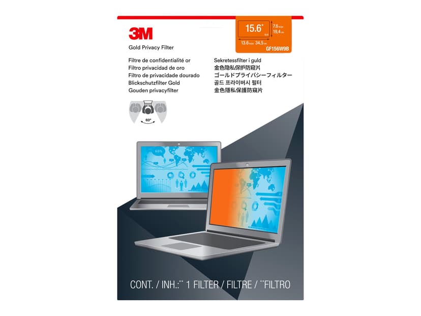 3M Guld sekretessfilter till bärbar dator med widescreen 15,6 tum 15.6" 16:9