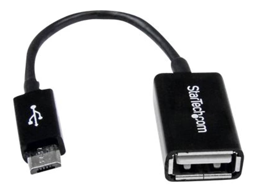 Startech 5in Micro USB to USB OTG Host Adapter M/F 0.127m Micro-USB B USB A Musta