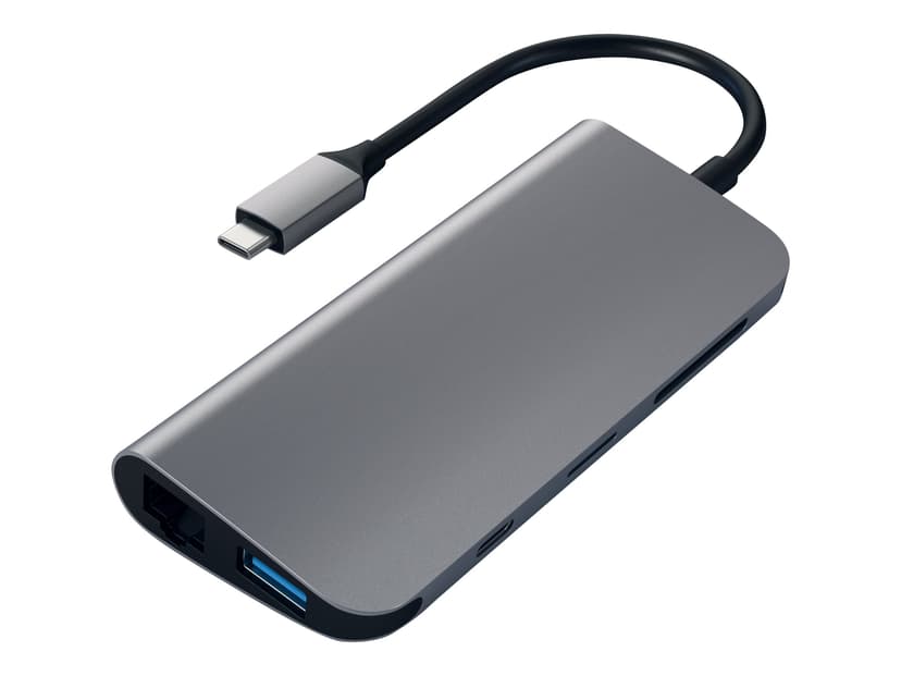 Satechi USB-C Multimedia Adapter Space Gray USB-C Minitelakointiasema