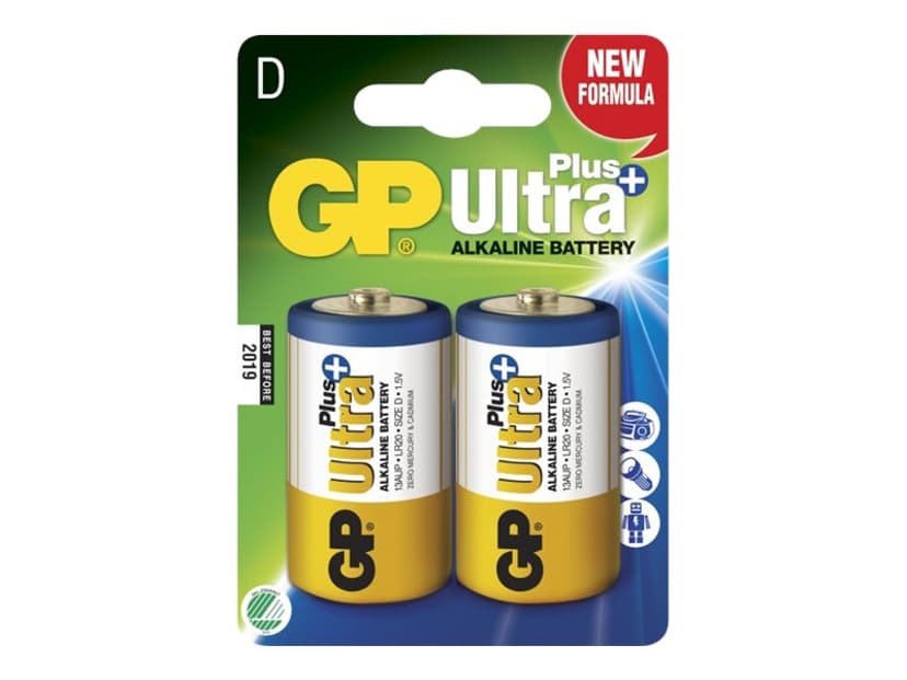 GP Power Battery Ultra Plus Alkaline 2pcs D/LR20