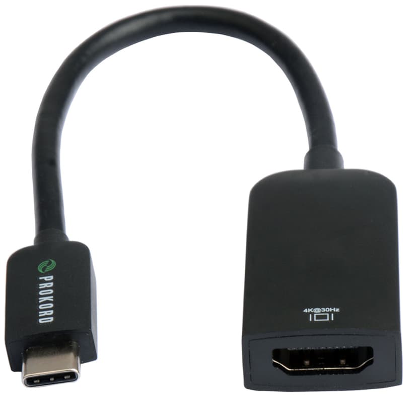 Prokord Premium HDMI Adapteri 4K@30Hz USB Type-C HDMI Musta