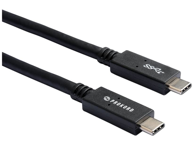 Prokord USB-C kabel USB certified 2m 24-stifts USB-C Hane 24-stifts USB-C Hane